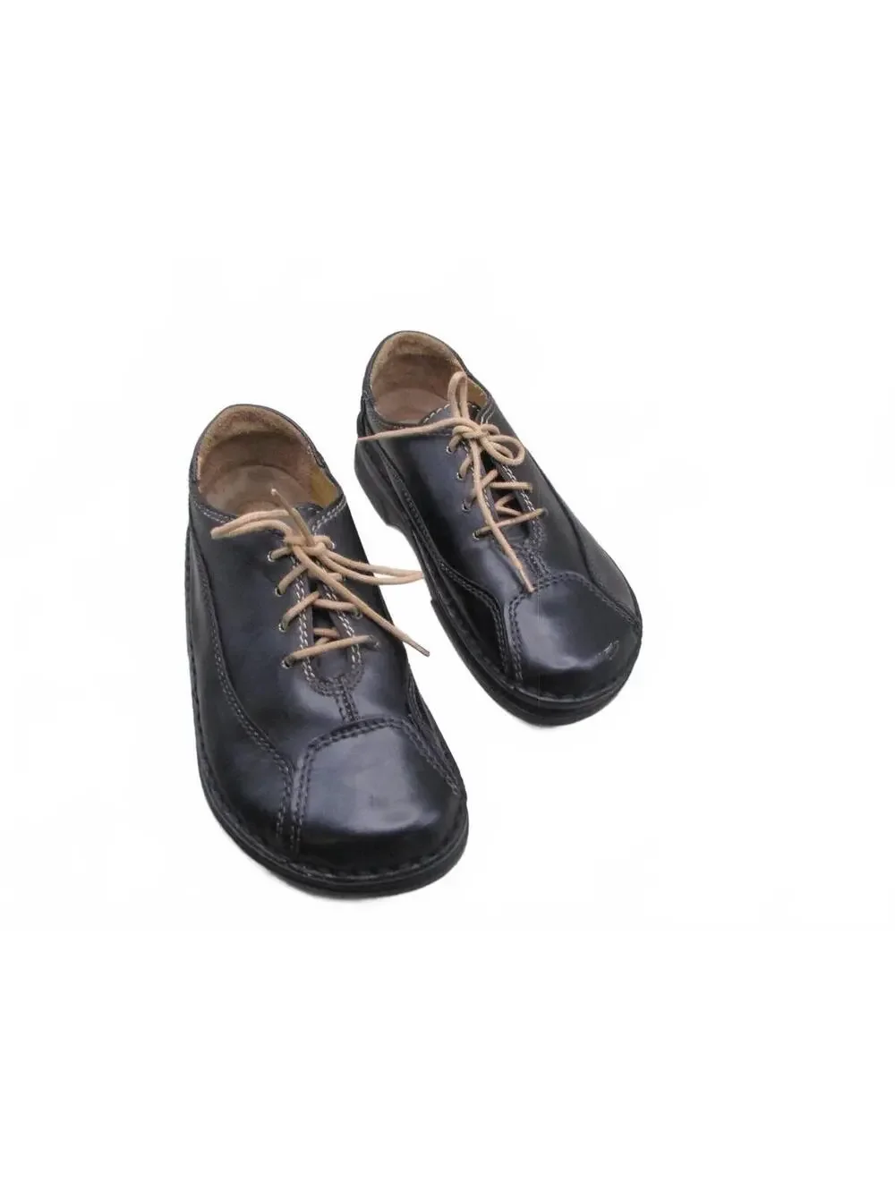 Footprints by Birkenstock Black Leather Lace-Up Comfort Shoes EU39 L8/ M6